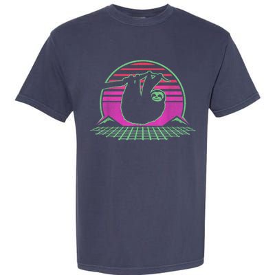 Sloth Retro Vintage 70s Sloths Lazy Hiking Running Team Funny Garment-Dyed Heavyweight T-Shirt