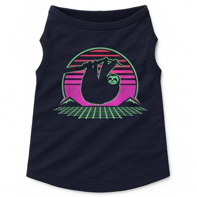 Sloth Retro Vintage 70s Sloths Lazy Hiking Running Team Funny Doggie Tank