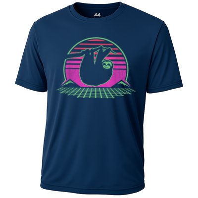 Sloth Retro Vintage 70s Sloths Lazy Hiking Running Team Funny Performance Shirt