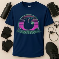 Sloth Retro Vintage 70s Sloths Lazy Hiking Running Team Funny Performance Shirt