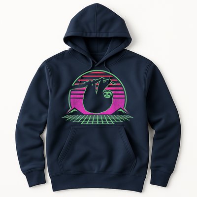 Sloth Retro Vintage 70s Sloths Lazy Hiking Running Team Funny Hoodie