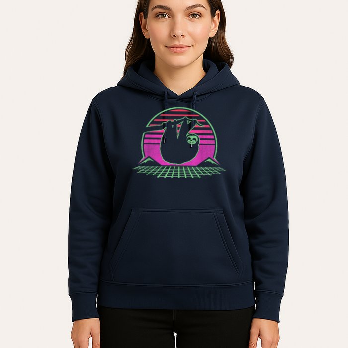 Sloth Retro Vintage 70s Sloths Lazy Hiking Running Team Funny Hoodie