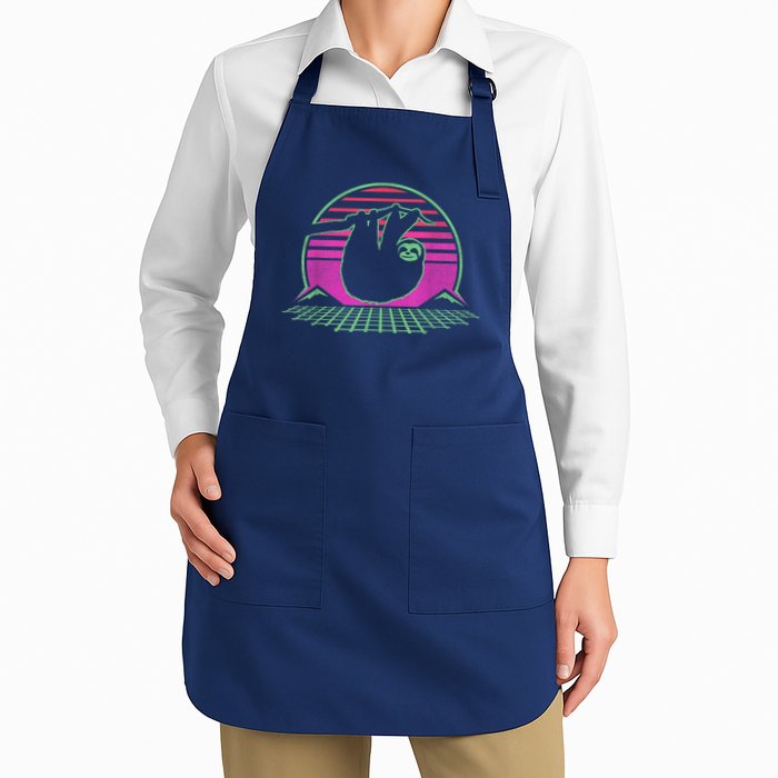 Sloth Retro Vintage 70s Sloths Lazy Hiking Running Team Funny Apron