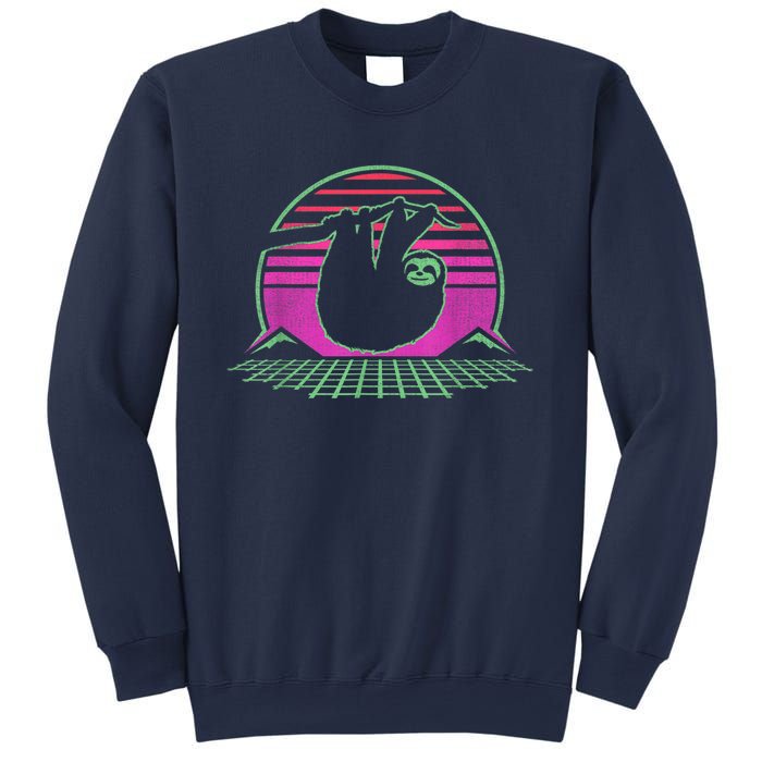 Sloth Retro Vintage 70s Sloths Lazy Hiking Running Team Funny Sweatshirt