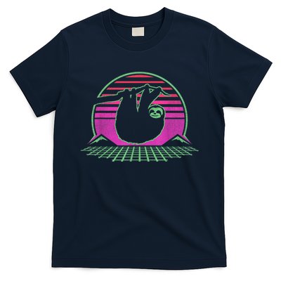 Sloth Retro Vintage 70s Sloths Lazy Hiking Running Team Funny T-Shirt
