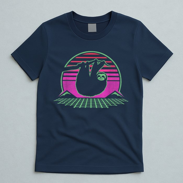 Sloth Retro Vintage 70s Sloths Lazy Hiking Running Team Funny T-Shirt