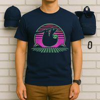 Sloth Retro Vintage 70s Sloths Lazy Hiking Running Team Funny T-Shirt