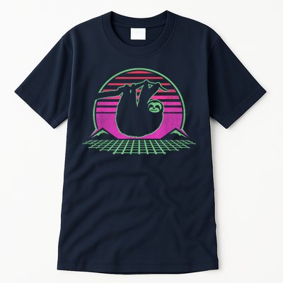 Sloth Retro Vintage 70s Sloths Lazy Hiking Running Team Funny Tall T-Shirt