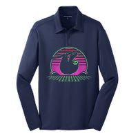 Sloth Retro Vintage 70s Sloths Lazy Hiking Running Team Funny Silk Touch Performance Long Sleeve Polo