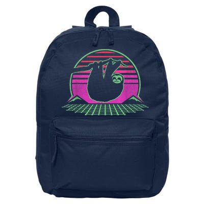 Sloth Retro Vintage 70s Sloths Lazy Hiking Running Team Funny 16 in Basic Backpack