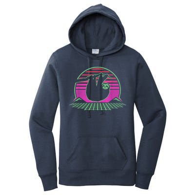 Sloth Retro Vintage 70s Sloths Lazy Hiking Running Team Funny Women's Pullover Hoodie