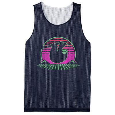 Sloth Retro Vintage 70s Sloths Lazy Hiking Running Team Funny Mesh Reversible Basketball Jersey Tank