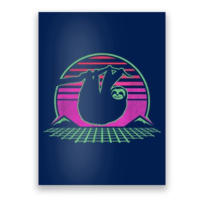Sloth Retro Vintage 70s Sloths Lazy Hiking Running Team Funny Poster