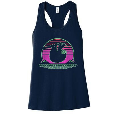 Sloth Retro Vintage 70s Sloths Lazy Hiking Running Team Funny Womens Tank Top