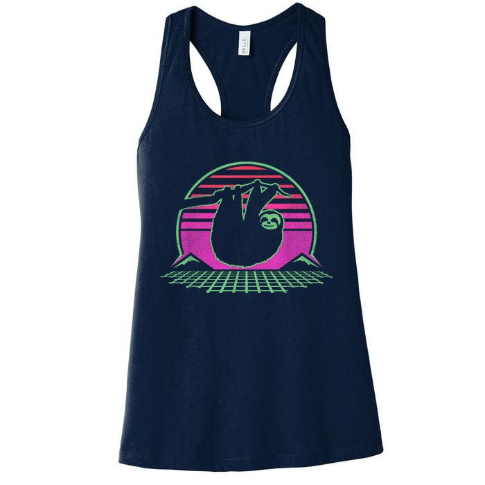 Sloth Retro Vintage 70s Sloths Lazy Hiking Running Team Funny Womens Tank Top
