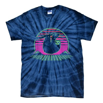 Sloth Retro Vintage 70s Sloths Lazy Hiking Running Team Funny Tie-Dye T-Shirt