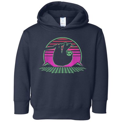 Sloth Retro Vintage 70s Sloths Lazy Hiking Running Team Funny Toddler Hoodie