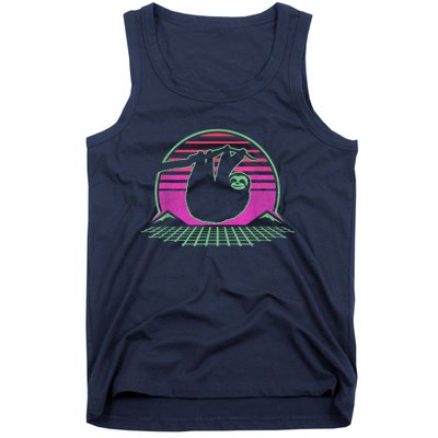 Sloth Retro Vintage 70s Sloths Lazy Hiking Running Team Funny Tank Top