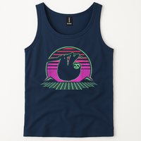 Sloth Retro Vintage 70s Sloths Lazy Hiking Running Team Funny Tank Top