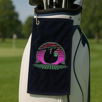Sloth Retro Vintage 70s Sloths Lazy Hiking Running Team Funny Golf Towel