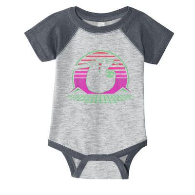 Sloth Retro Vintage 70s Sloths Lazy Hiking Running Team Funny Infant Baby Jersey Bodysuit