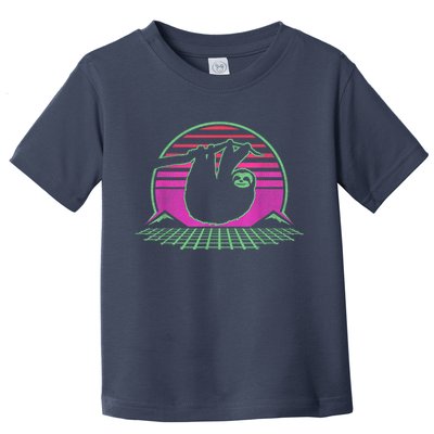Sloth Retro Vintage 70s Sloths Lazy Hiking Running Team Funny Toddler T-Shirt