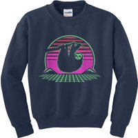 Sloth Retro Vintage 70s Sloths Lazy Hiking Running Team Funny Kids Sweatshirt