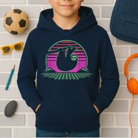 Sloth Retro Vintage 70s Sloths Lazy Hiking Running Team Funny Kids Hoodie