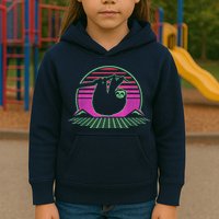 Sloth Retro Vintage 70s Sloths Lazy Hiking Running Team Funny Kids Hoodie
