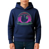 Sloth Retro Vintage 70s Sloths Lazy Hiking Running Team Funny Kids Hoodie