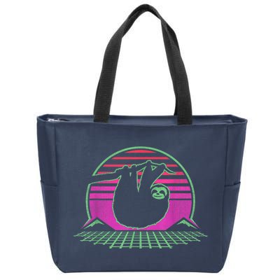 Sloth Retro Vintage 70s Sloths Lazy Hiking Running Team Funny Zip Tote Bag