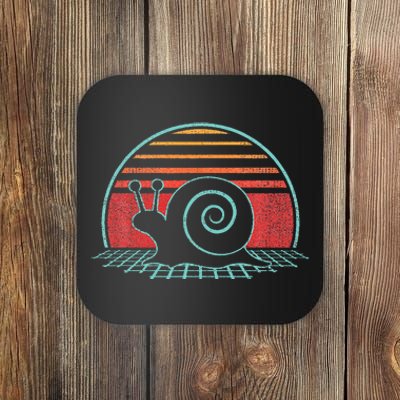 Snail Retro Vintage 80s Style Animal Lover Gift Coaster