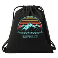 Switzerland Retro Vintage 80s Style Drawstring Bag