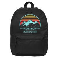 Switzerland Retro Vintage 80s Style 16 in Basic Backpack