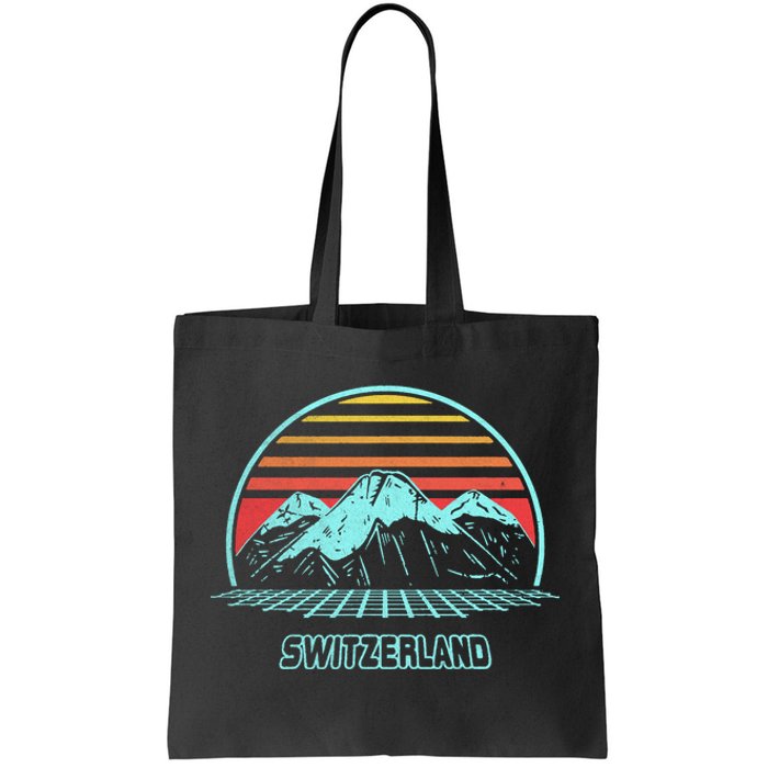 Switzerland Retro Vintage 80s Style Tote Bag