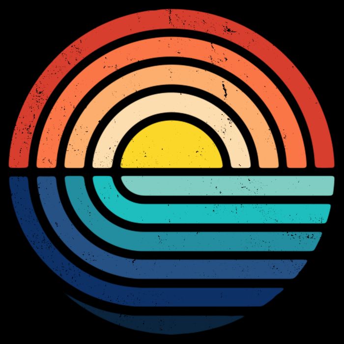 Sunset Retro Waves 7-Panel Snapback Hat
