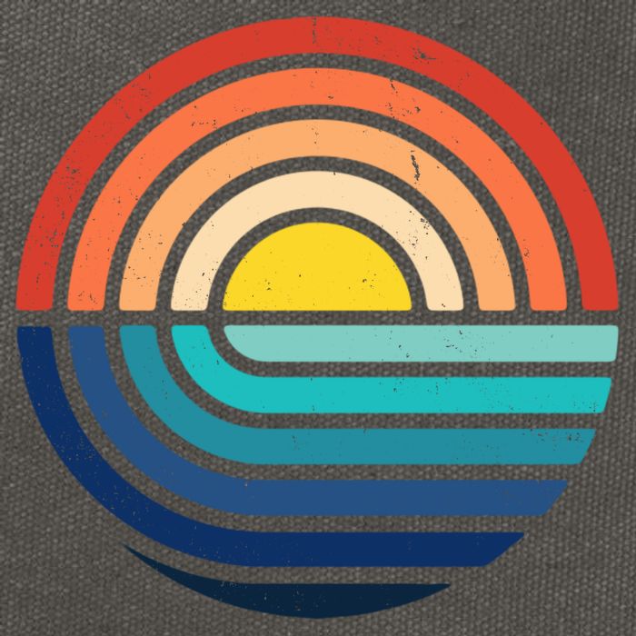Sunset Retro Waves Cotton Canvas Backpack