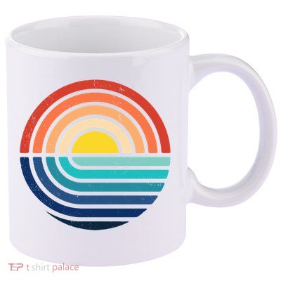 Sunset Retro Waves 11oz C Handle Ceramic Mug