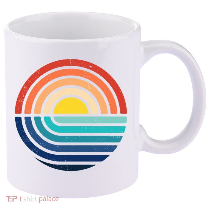 Sunset Retro Waves 11oz C Handle Ceramic Mug