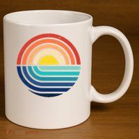 Sunset Retro Waves 11oz C Handle Ceramic Mug