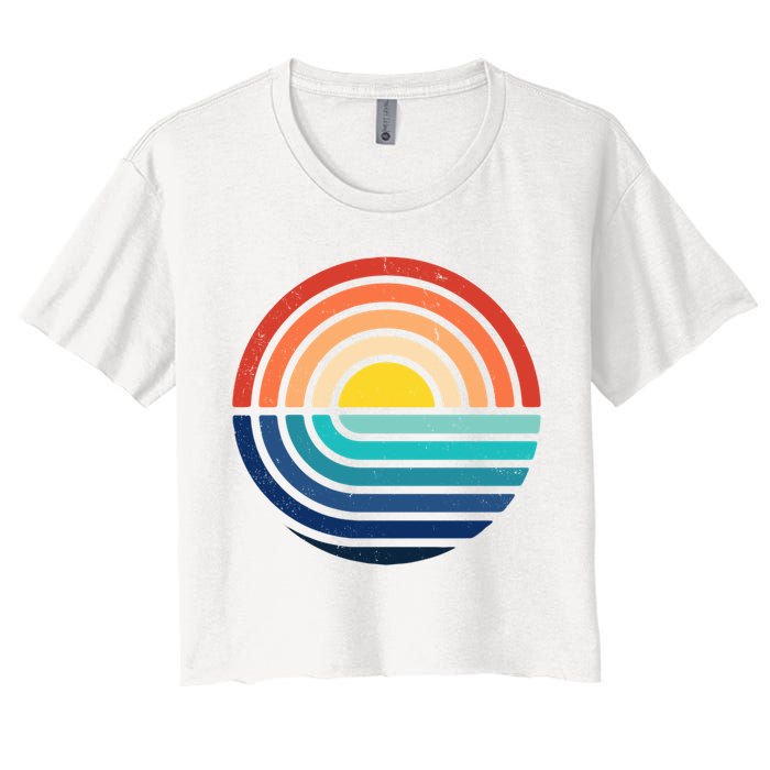 Sunset Retro Waves Women's Crop Top Tee