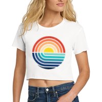 Sunset Retro Waves Women's Crop Top Tee