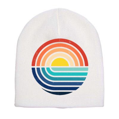 Sunset Retro Waves Short Acrylic Beanie