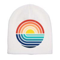 Sunset Retro Waves Short Acrylic Beanie