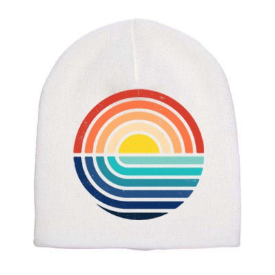 Sunset Retro Waves Short Acrylic Beanie