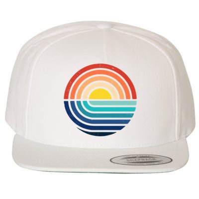 Sunset Retro Waves Wool Snapback Cap