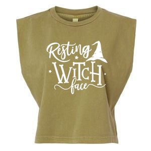 Salem Resting Witch Face Halloween Gift Garment-Dyed Women's Muscle Tee