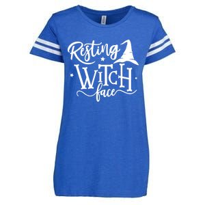 Salem Resting Witch Face Halloween Gift Enza Ladies Jersey Football T-Shirt