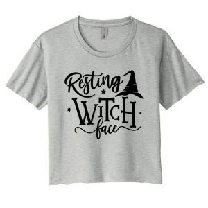 Salem Resting Witch Face Halloween Gift Women's Crop Top Tee