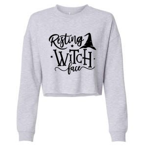 Salem Resting Witch Face Halloween Gift Cropped Pullover Crew